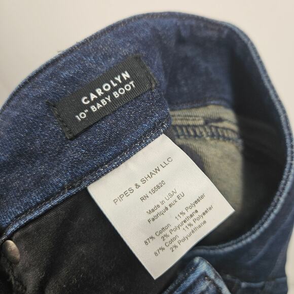 Veronica Beard Carolyn 10" Baby Boot Jeans Blue Dark Wash Lace Up Denim Size 26 - Picture 5 of 6